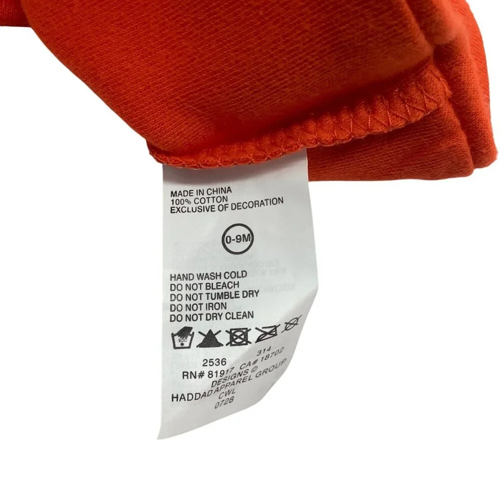 Nike‎ Baby Orange Beanie Hat 0-9M 100% Cotton With White Swoosh Logo